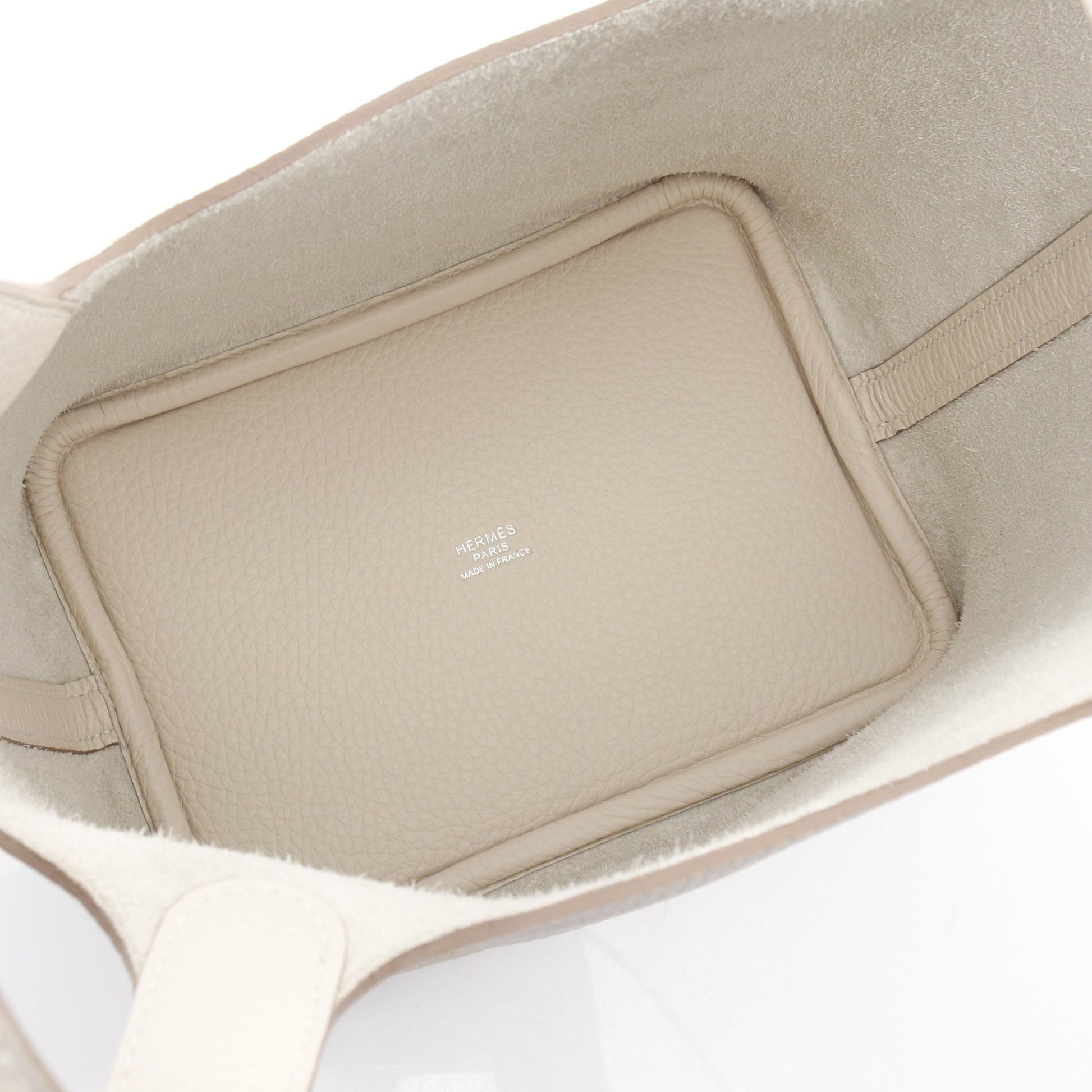 ピコタンロックPM クレ ハンドバッグ トリヨンクレマンス オフホワイト シルバー金具 K刻印 エルメス バッグ HERMES