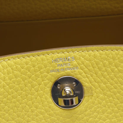 リンディ ミニ マキシカドリーユ ライム ショルダーバッグ トリヨンクレマンス イエロー シルバー金具 U刻印 エルメス バッグ HERMES