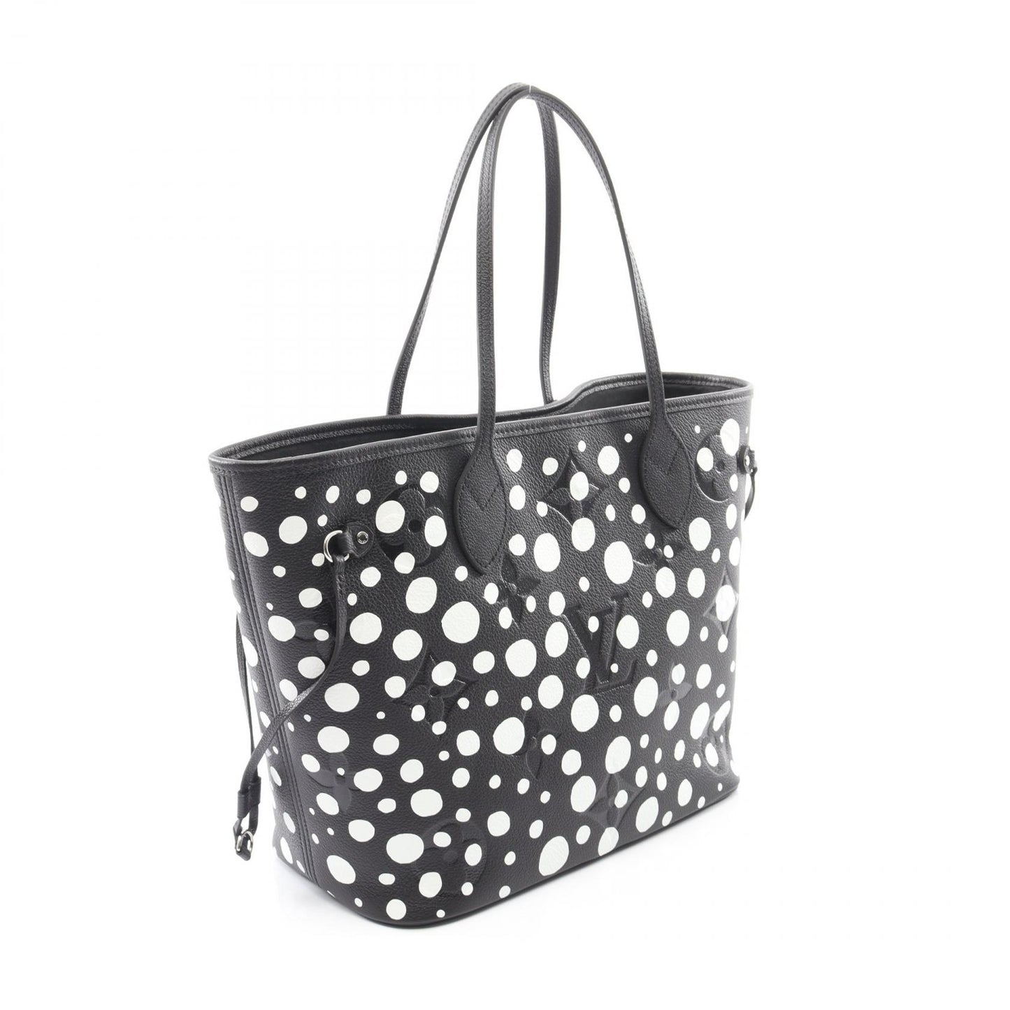 LOUIS VUITTON × yayoi kusama ネヴァーフルMM モノグラムアンプラント インフィニティドット ショルダーバッグ トートバッグ レザー ブラック ホワイト ルイヴィトン バッグ LOUIS VUITTON