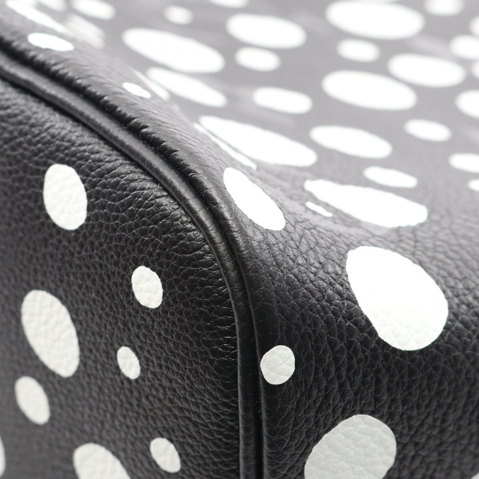 LOUIS VUITTON × yayoi kusama ネヴァーフルMM モノグラムアンプラント インフィニティドット ショルダーバッグ トートバッグ レザー ブラック ホワイト ルイヴィトン バッグ LOUIS VUITTON