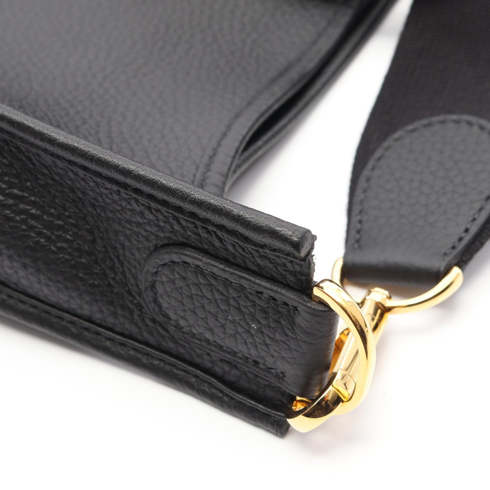 エヴリン 3 トロワ PM ショルダーバッグ トリヨンクレマンス ブラック ゴールド金具 B刻印 エルメス バッグ HERMES