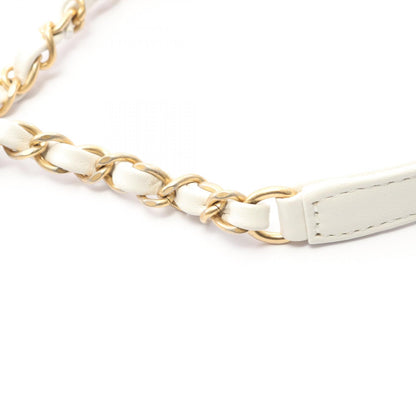 マトラッセ チェーンショルダーバッグ ラムスキン ホワイト ゴールド金具 シャネル バッグ CHANEL