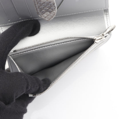 LVヴェルティカル ウォレット コンパクト トニックレモン 二つ折り財布 トリヨンレザー パイソン イエロー グレー ルイヴィトン 財布・小物 LOUIS VUITTON
