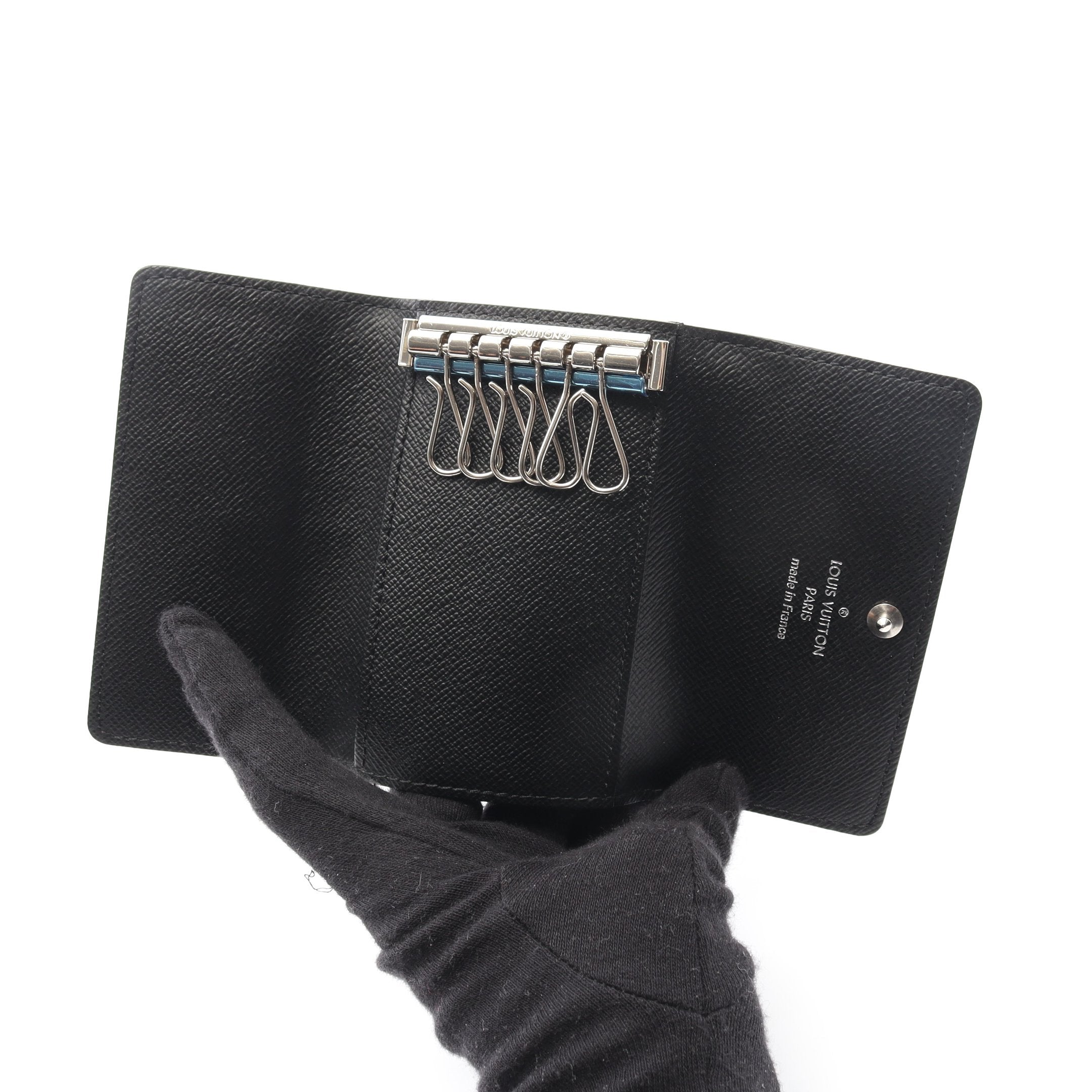 ミュルティクレ6 ダミエグラフィット 6連 キーケース PVC ブラック