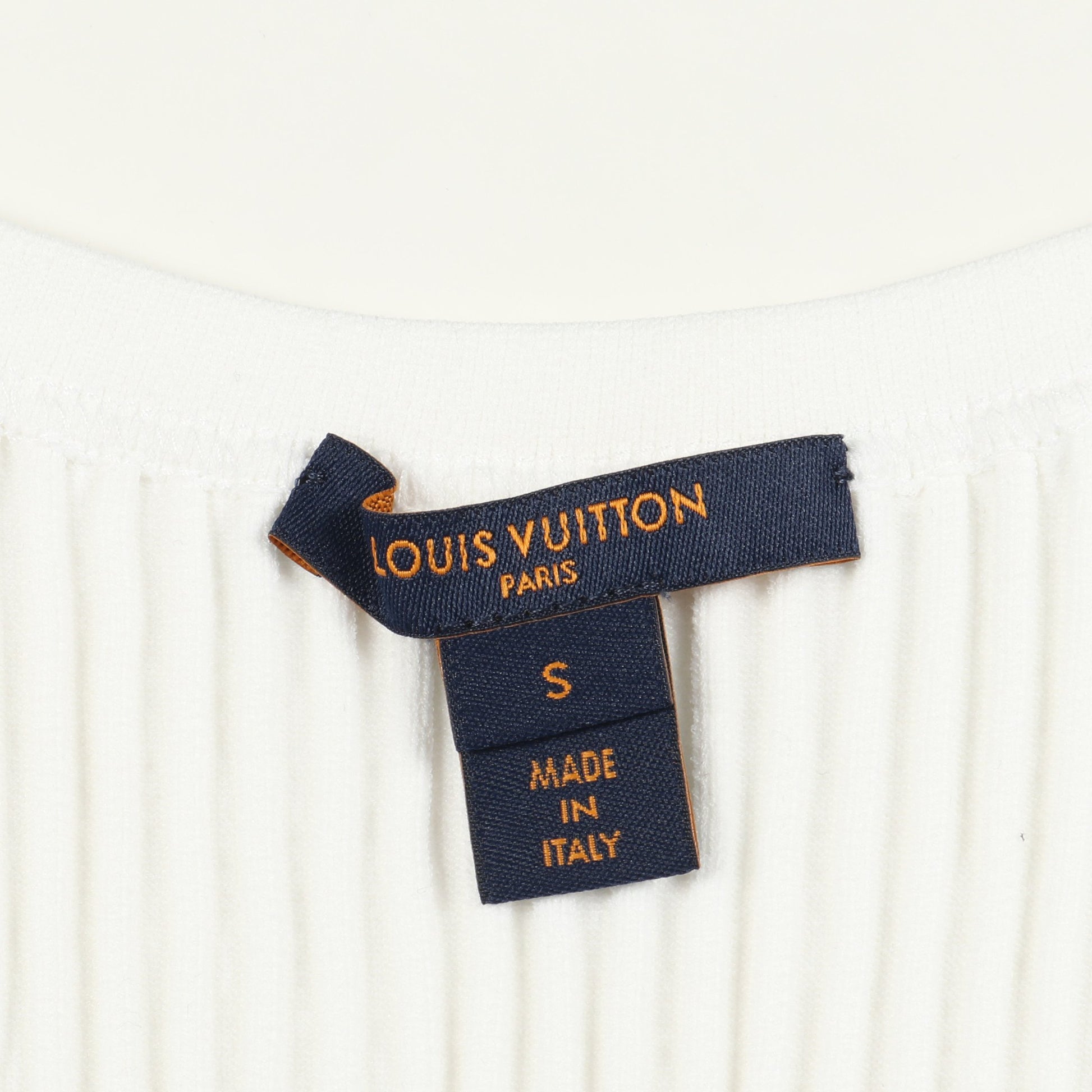 リブクロップトップ タンクトップ レーヨン ホワイト ルイヴィトン トップス LOUIS VUITTON