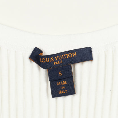 リブクロップトップ タンクトップ レーヨン ホワイト ルイヴィトン トップス LOUIS VUITTON
