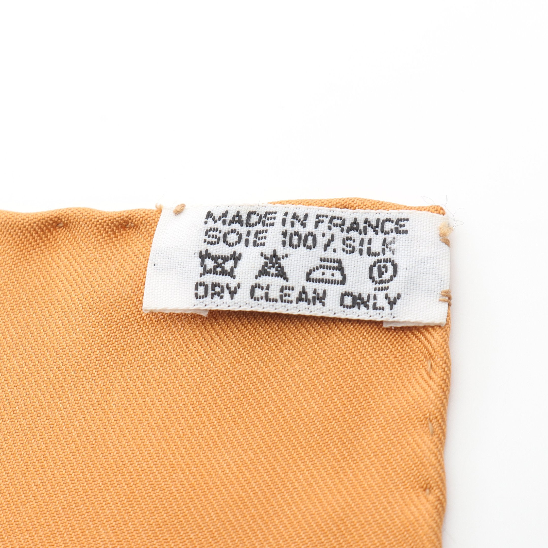 カレ90 COMPAGNONS DE MER スカーフ シルク ライトブラウン マルチ