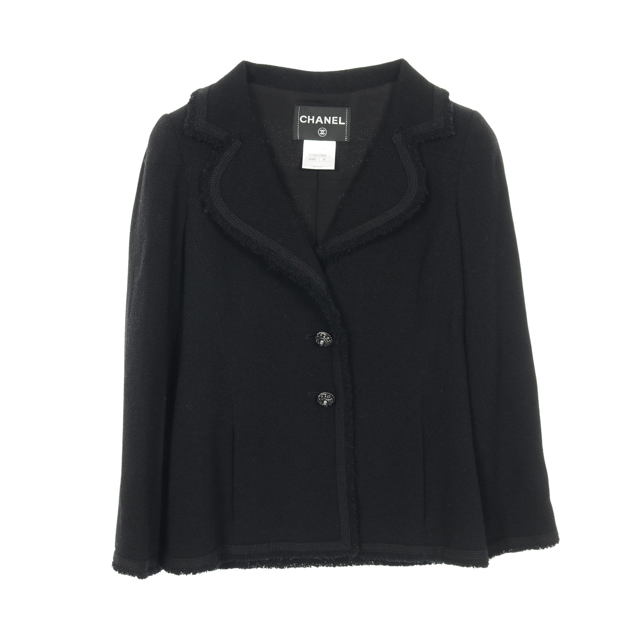 ココマークパールボタン ツイード ジャケット ウール ナイロン