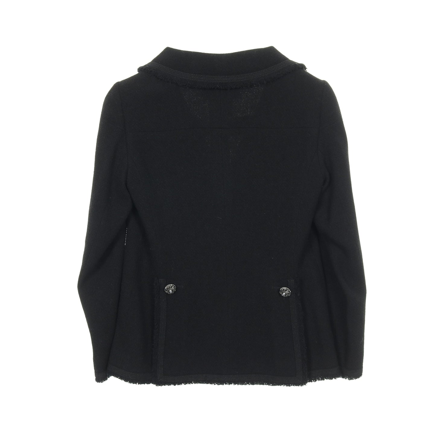 ココマークパールボタン ツイード ジャケット ウール ナイロン ブラック シャネル