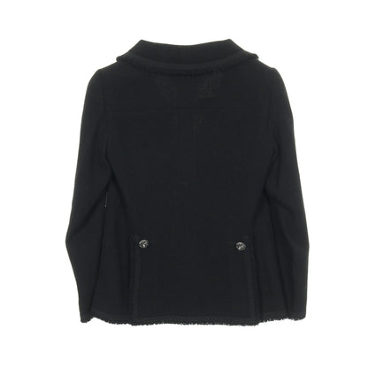 ココマークパールボタン ツイード ジャケット ウール ナイロン ブラック シャネル