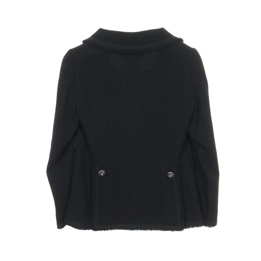 ココマークパールボタン ツイード ジャケット ウール ナイロン ブラック シャネル