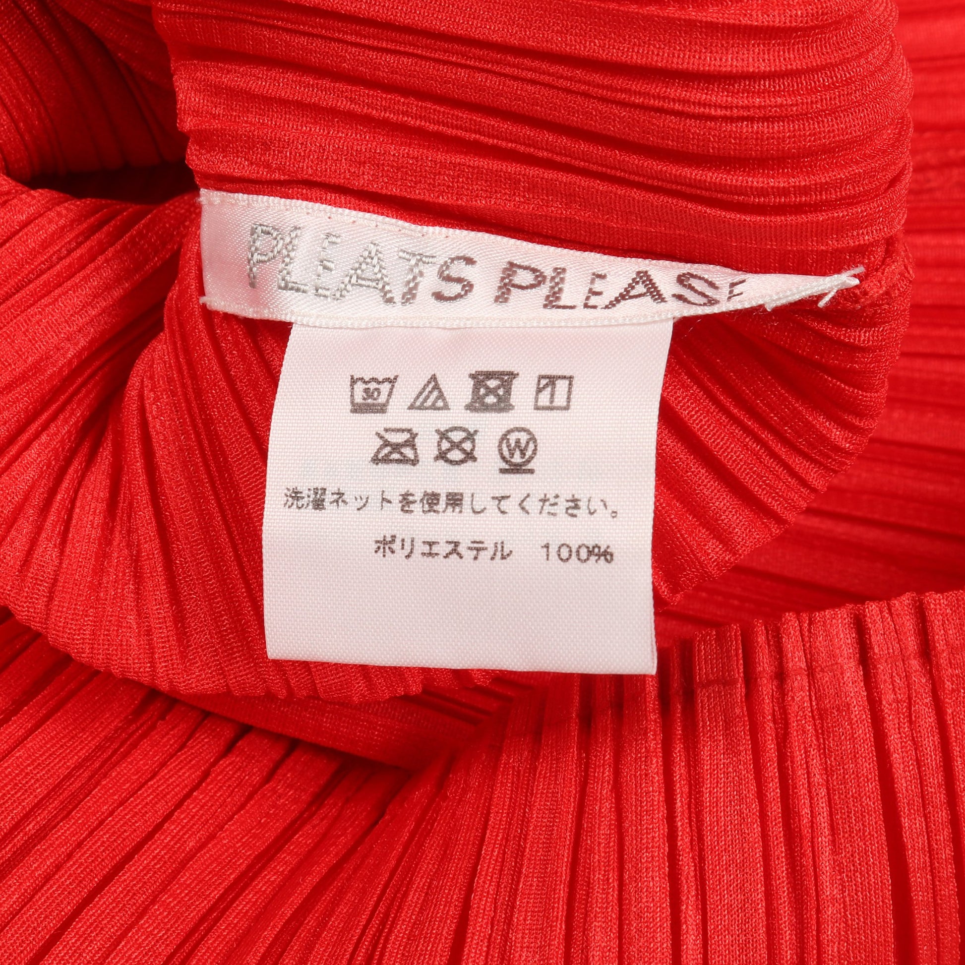 プリーツ カットソー 長袖 レッド プリーツプリーズ トップス PLEATS PLEASE