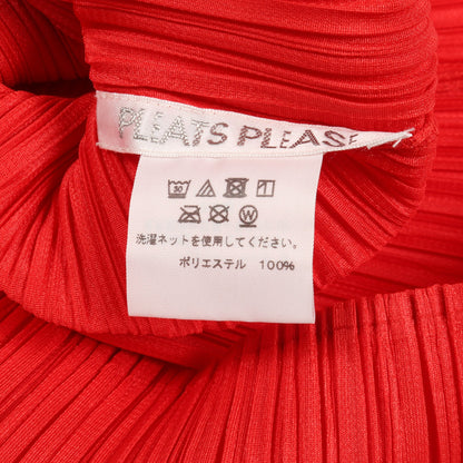 プリーツ カットソー 長袖 レッド プリーツプリーズ トップス PLEATS PLEASE