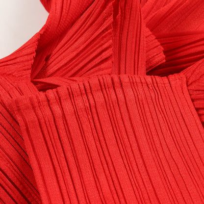 プリーツ カットソー 長袖 レッド プリーツプリーズ トップス PLEATS PLEASE