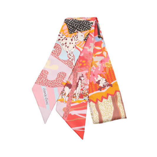 ツイリー En Liberte リボン スカーフ シルク ピンク マルチカラー エルメス 財布・小物 HERMES