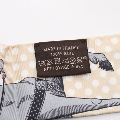 ツイリー CAVALIER EN FORMES リボン スカーフ シルク ベージュ マルチカラー エルメス 財布・小物 HERMES