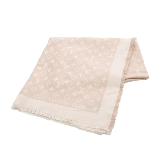 ショール モノグラムシャイン ストール ショール シルク ウール ライトピンク ルイヴィトン 財布・小物 LOUIS VUITTON