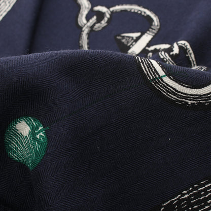 カレジェアン カレ140 Inventaire Poetique pour un Conte Sellier スカーフ ショール カシミヤ シルク ネイビー オフホワイト ブラック エルメス 財布・小物 HERMES