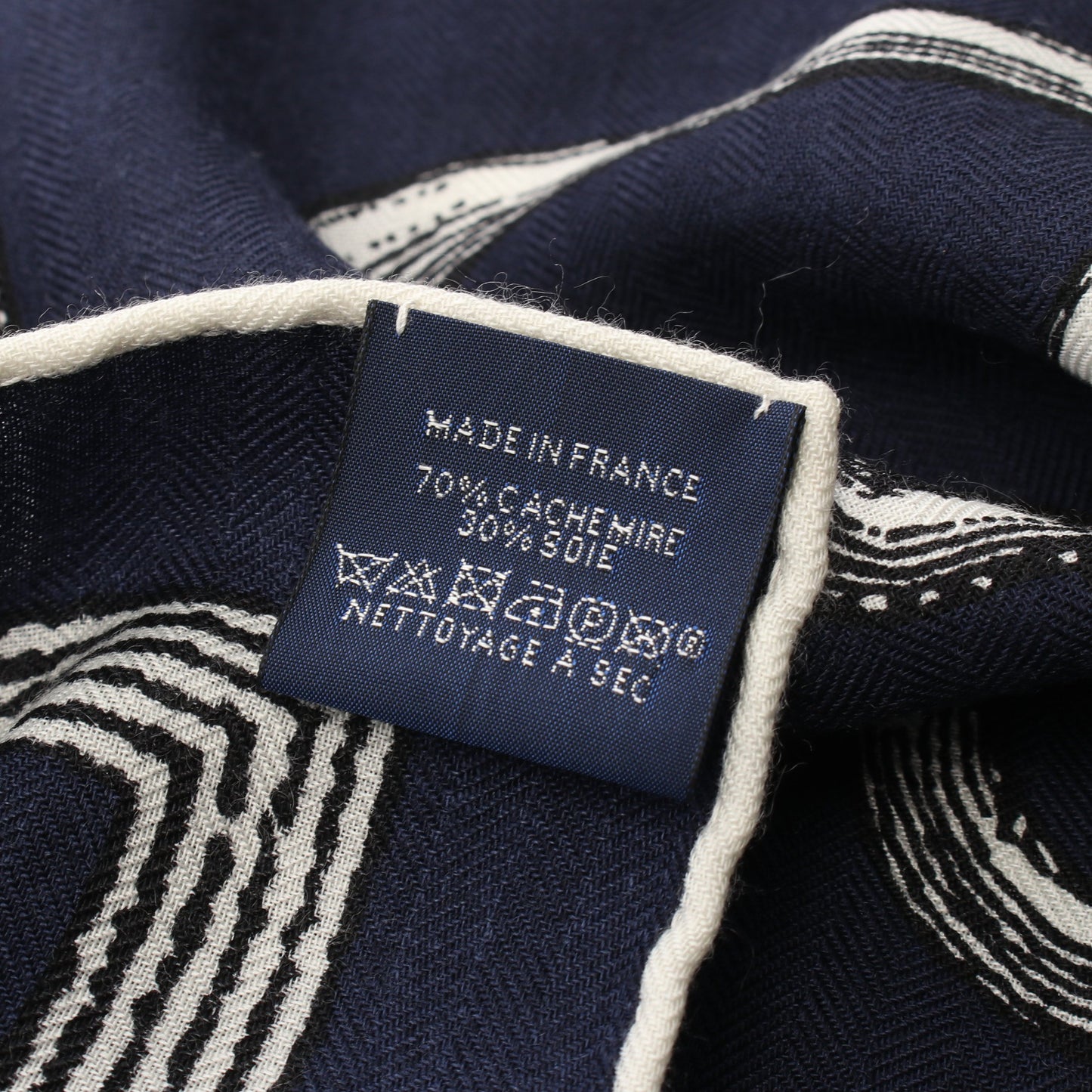 カレジェアン カレ140 Inventaire Poetique pour un Conte Sellier スカーフ ショール カシミヤ シルク ネイビー オフホワイト ブラック エルメス 財布・小物 HERMES