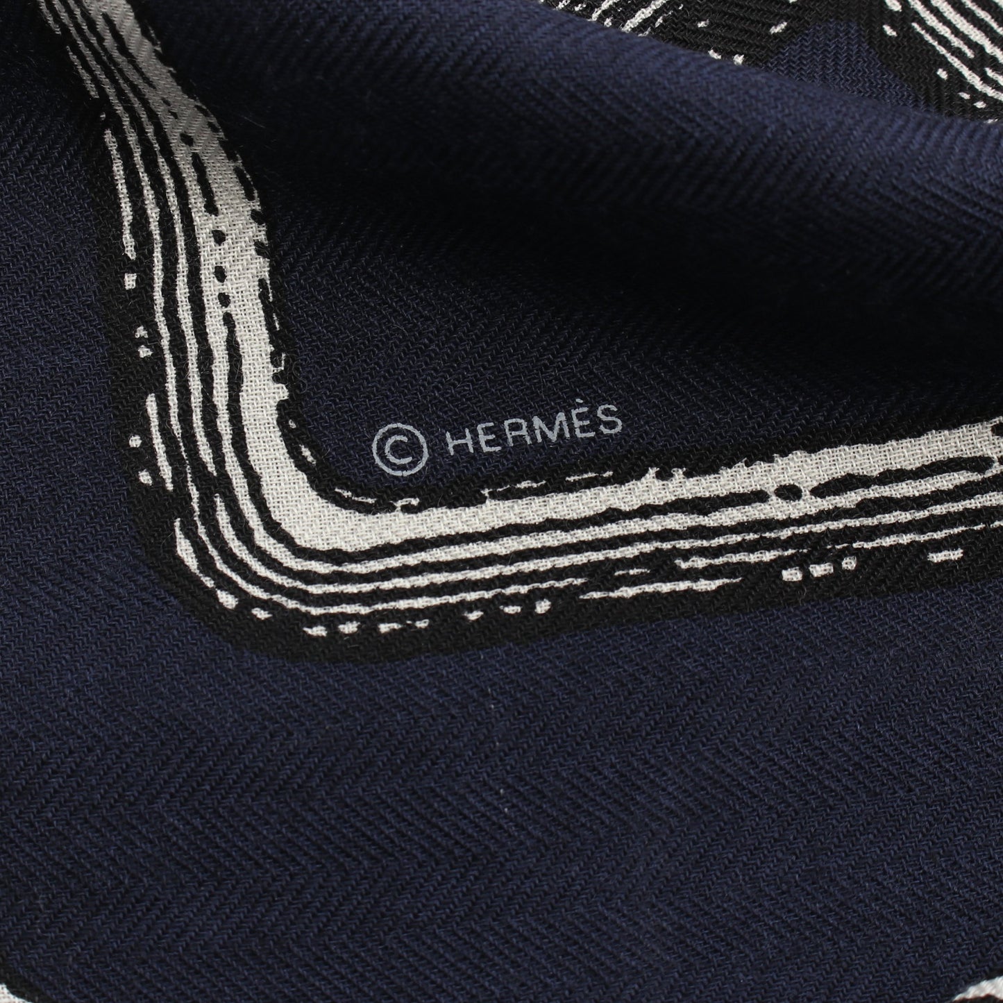 カレジェアン カレ140 Inventaire Poetique pour un Conte Sellier スカーフ ショール カシミヤ シルク ネイビー オフホワイト ブラック エルメス 財布・小物 HERMES