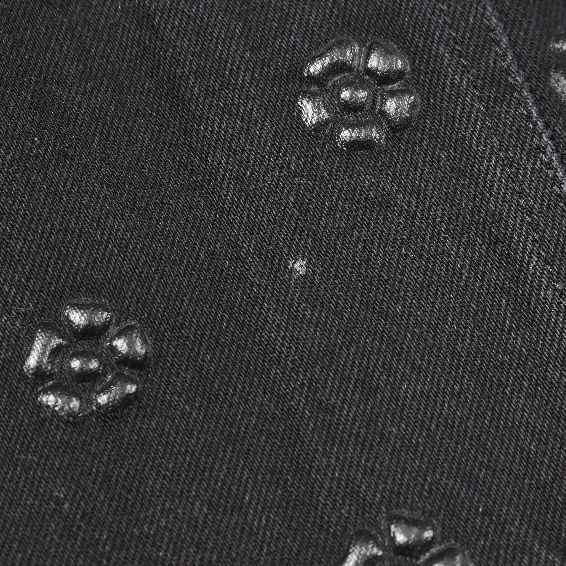 カメリア ココマーク デニム テーラードジャケット エンボス コットン ブラック シャネル アウター CHANEL