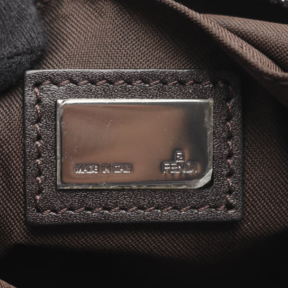 ズッキーノ ショルダーバッグ キャンバス レザー ダークブラウン ベージュ フェンディ バッグ FENDI