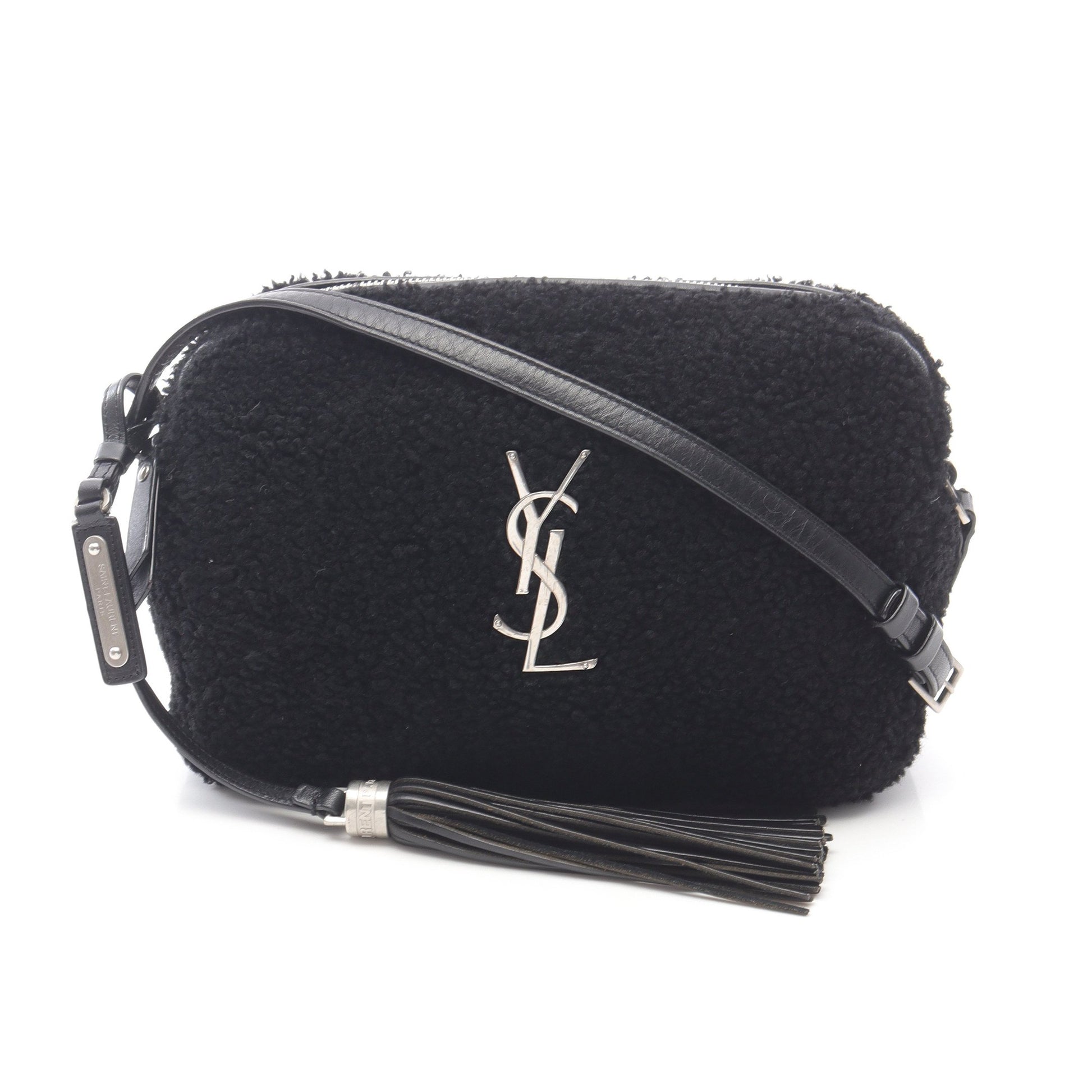 LOU CAMERA BAG ルー カメラバッグ ショルダーバッグ ボア レザー ブラック サンローランパリ バッグ SAINT LAURENT PARIS