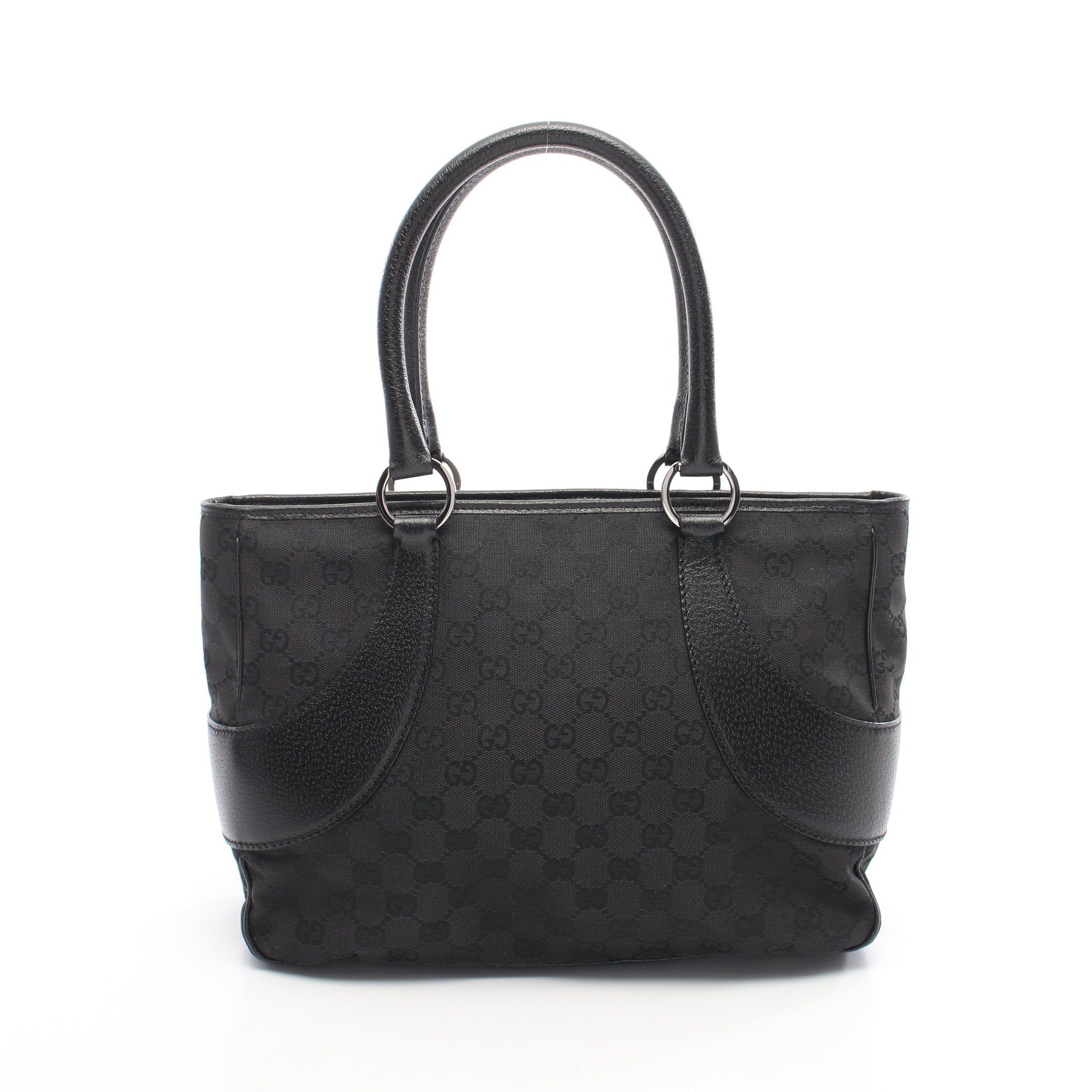 GGキャンバス ハンドバッグ キャンバス レザー ブラック グッチ – RECLO