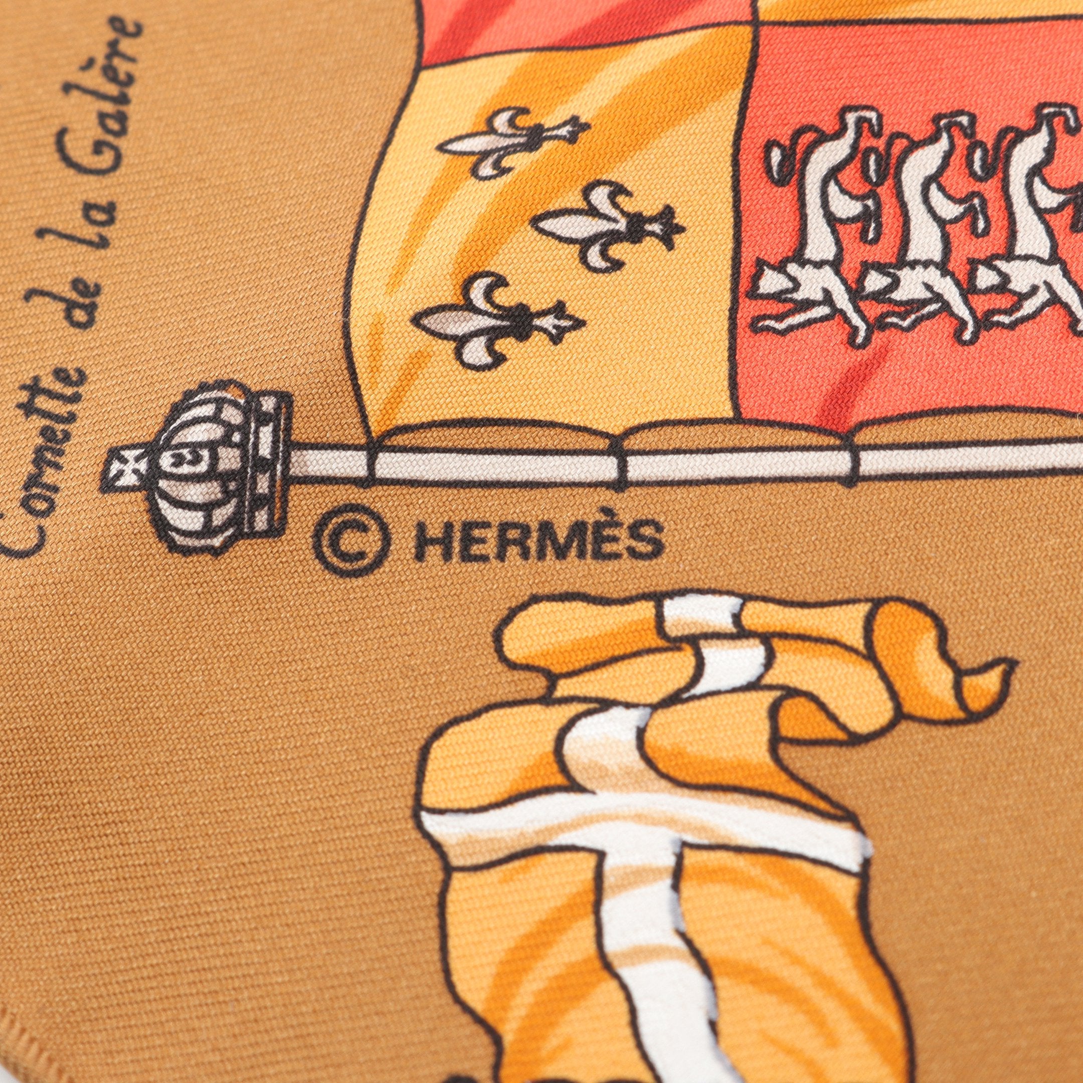 プチカレ カレ45 PAVOIS スカーフ シルク ライトブラウン マルチカラー