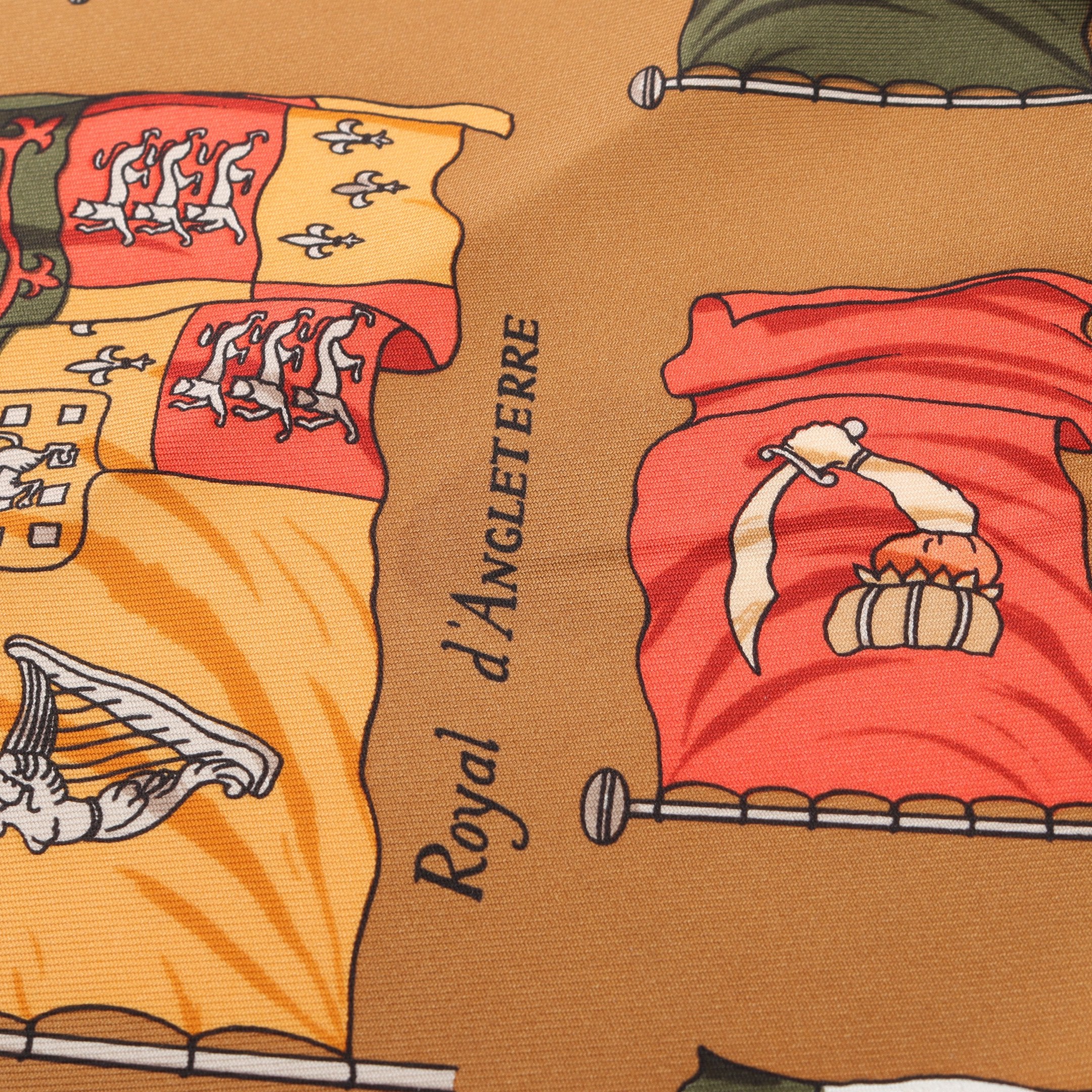 プチカレ カレ45 PAVOIS スカーフ シルク ライトブラウン マルチカラー