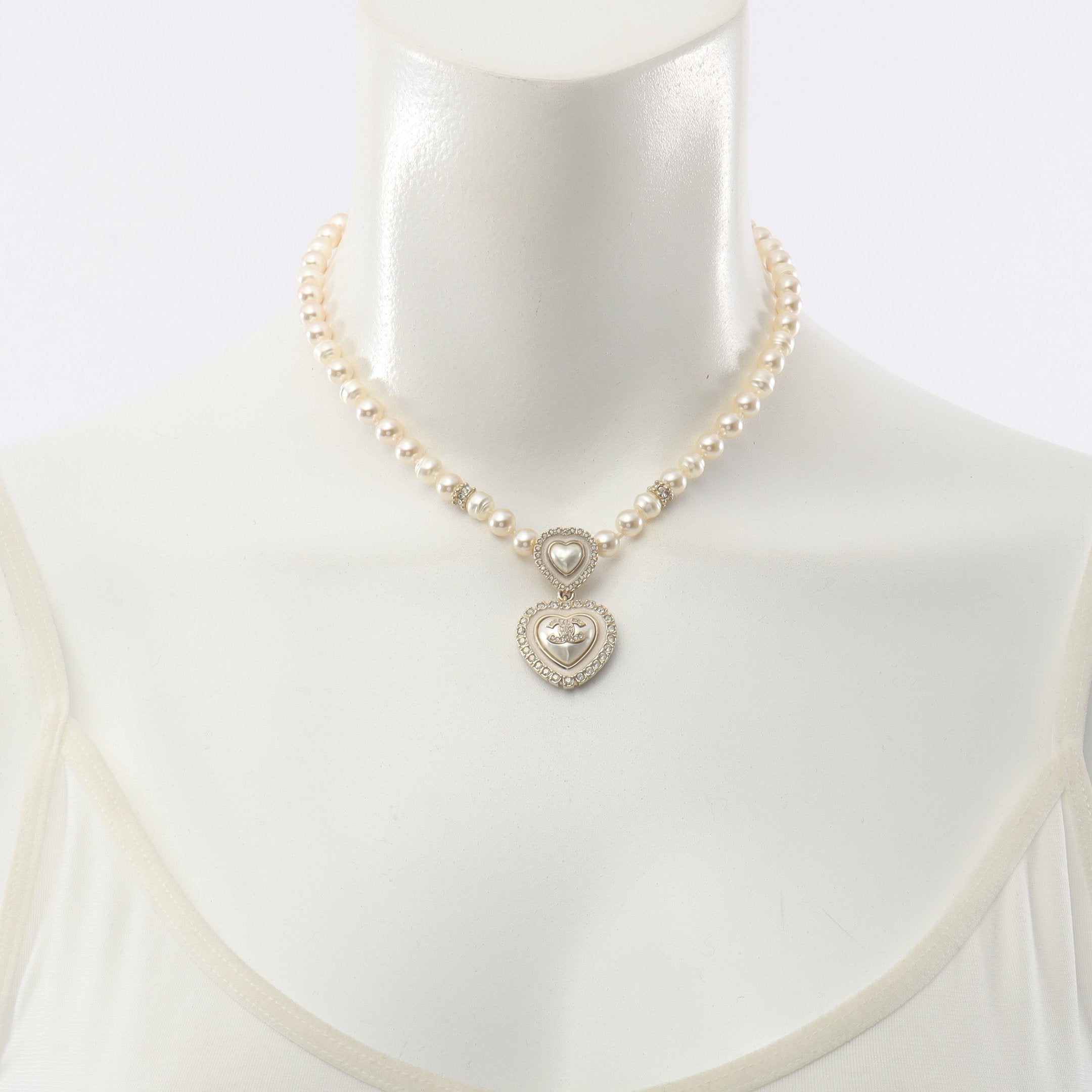 CHANEL パールハート　ネックレス 中古・古着通販】CHANEL (シャネル) ハート トップ パールネックレス