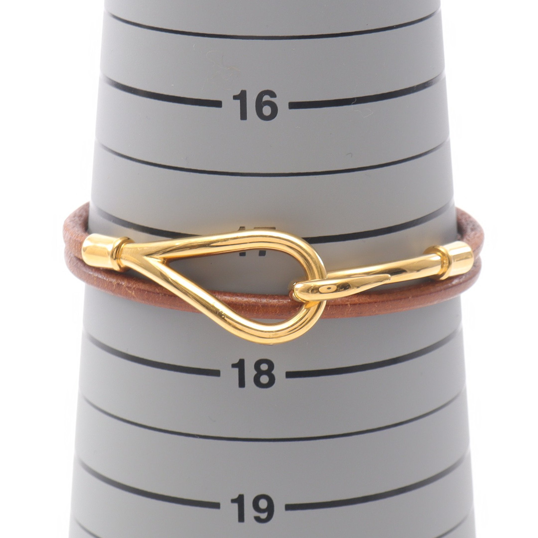 ジャンボチョーカー ブレスレット レザー GP ブラウン ゴールド