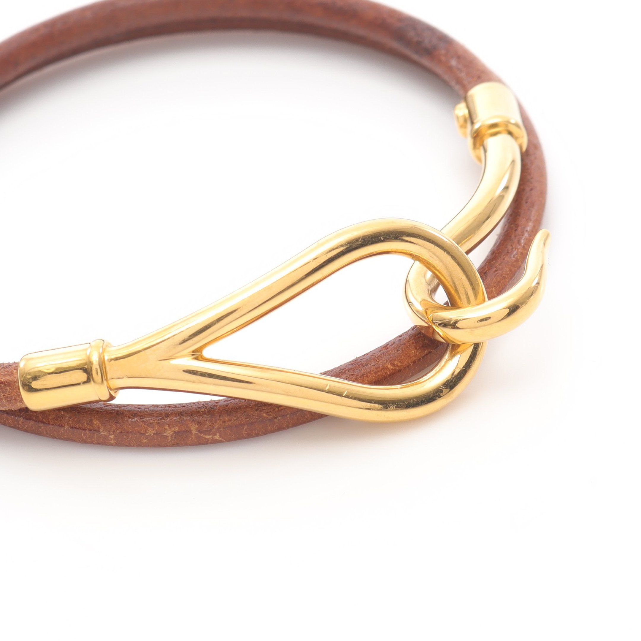 ジャンボチョーカー ブレスレット レザー GP ブラウン ゴールド