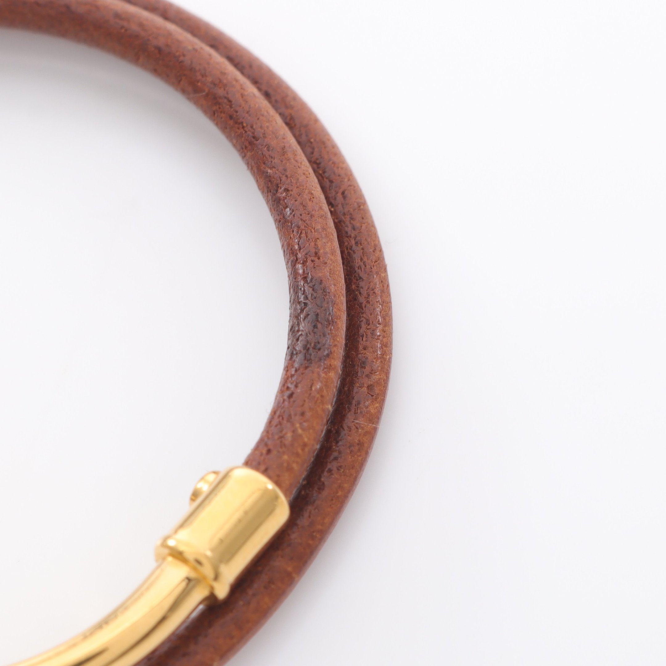 ジャンボチョーカー ブレスレット レザー GP ブラウン ゴールド