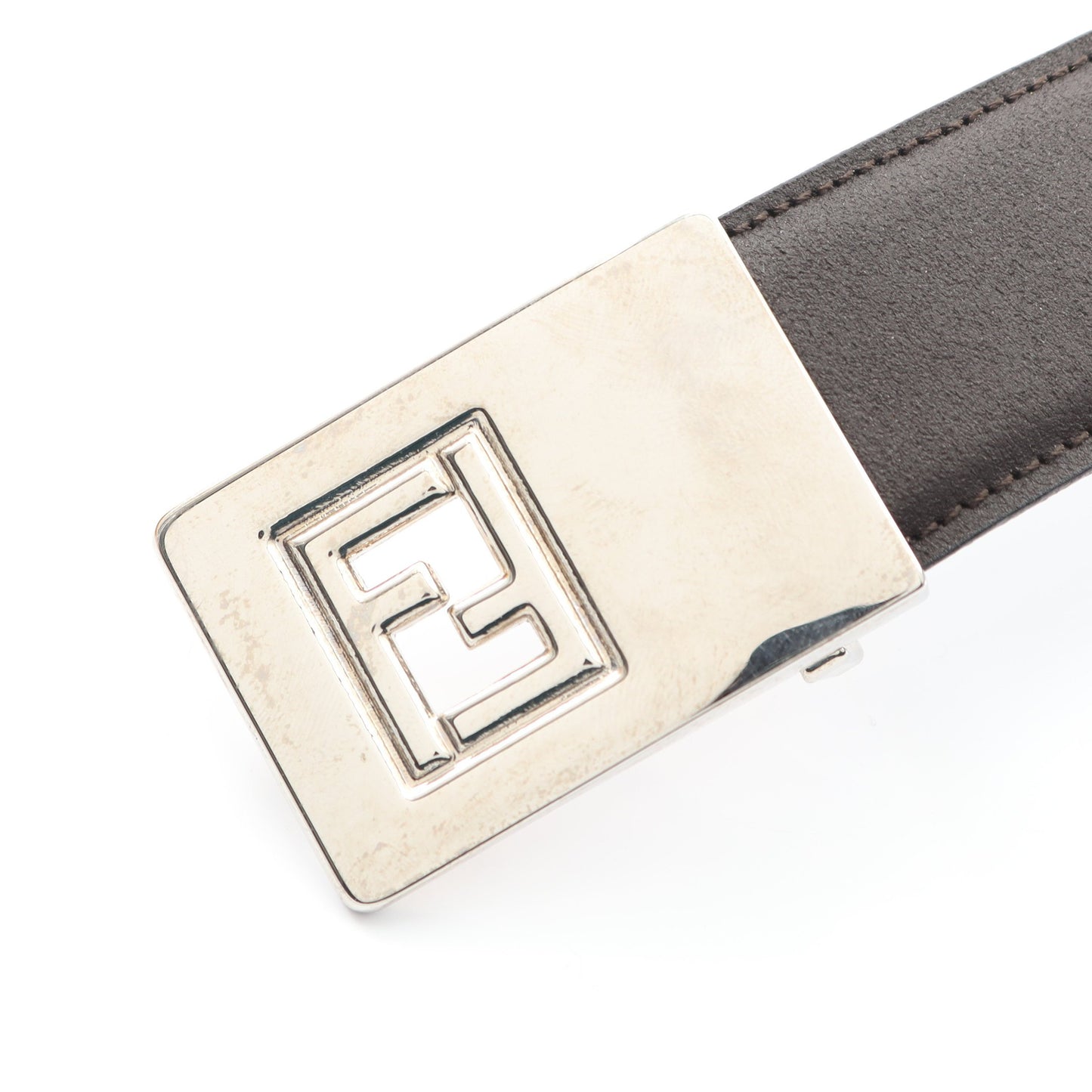 FFロゴ ベルト レザー ダークブラウン シルバー金具 フェンディ 財布・小物 FENDI