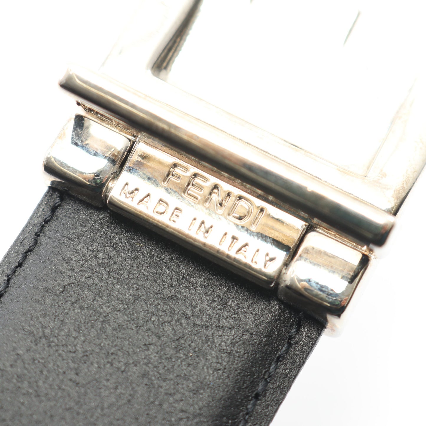 FFロゴ ベルト レザー ダークブラウン シルバー金具 フェンディ 財布・小物 FENDI