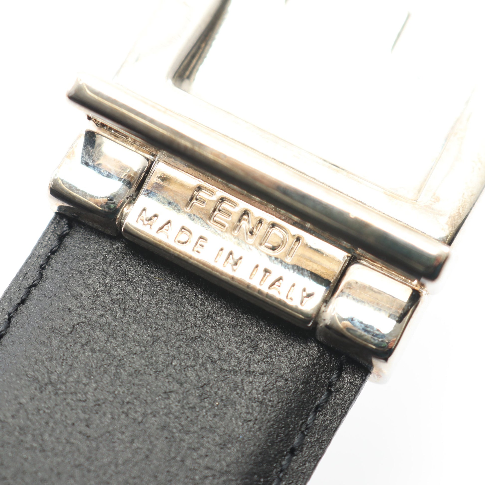 FFロゴ ベルト レザー ダークブラウン シルバー金具 フェンディ 財布・小物 FENDI