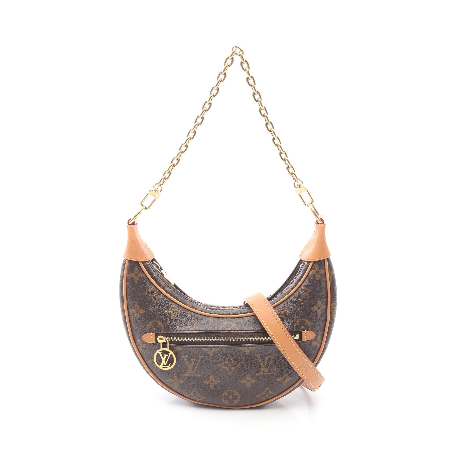 ループ モノグラム チェーンショルダーバッグ PVC レザー ブラウン 2WAY ルイヴィトン バッグ LOUIS VUITTON
