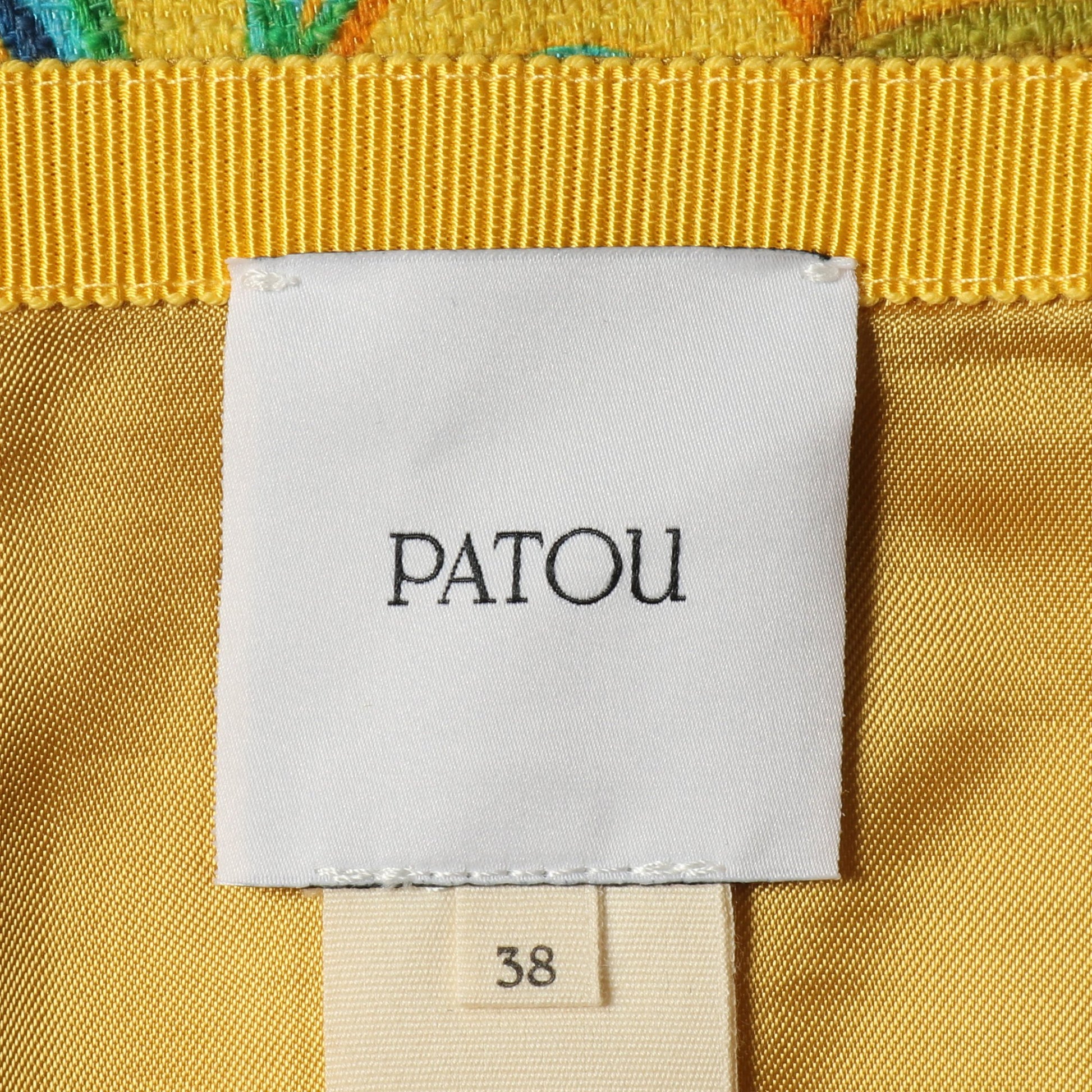 スカート 花柄 フラワー コットン オレンジイエロー マルチカラー パトゥ ボトムス PATOU