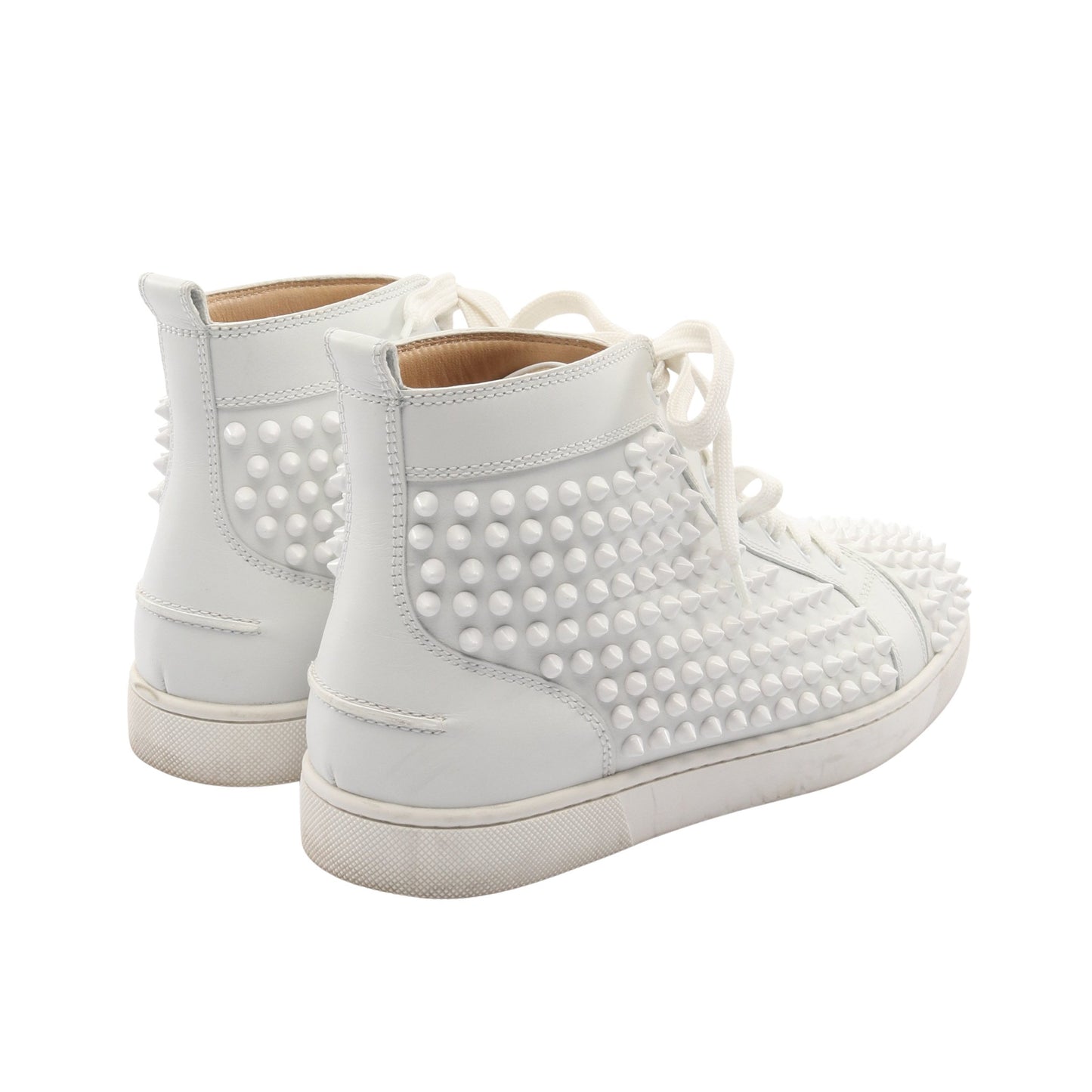 ハイカットスニーカー レザー ホワイト スパイクスタッズ クリスチャンルブタン シューズ Christian Louboutin