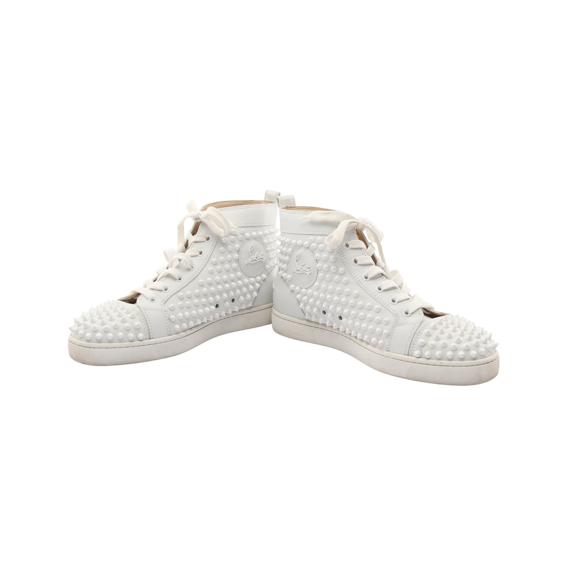 ハイカットスニーカー レザー ホワイト スパイクスタッズ クリスチャンルブタン シューズ Christian Louboutin