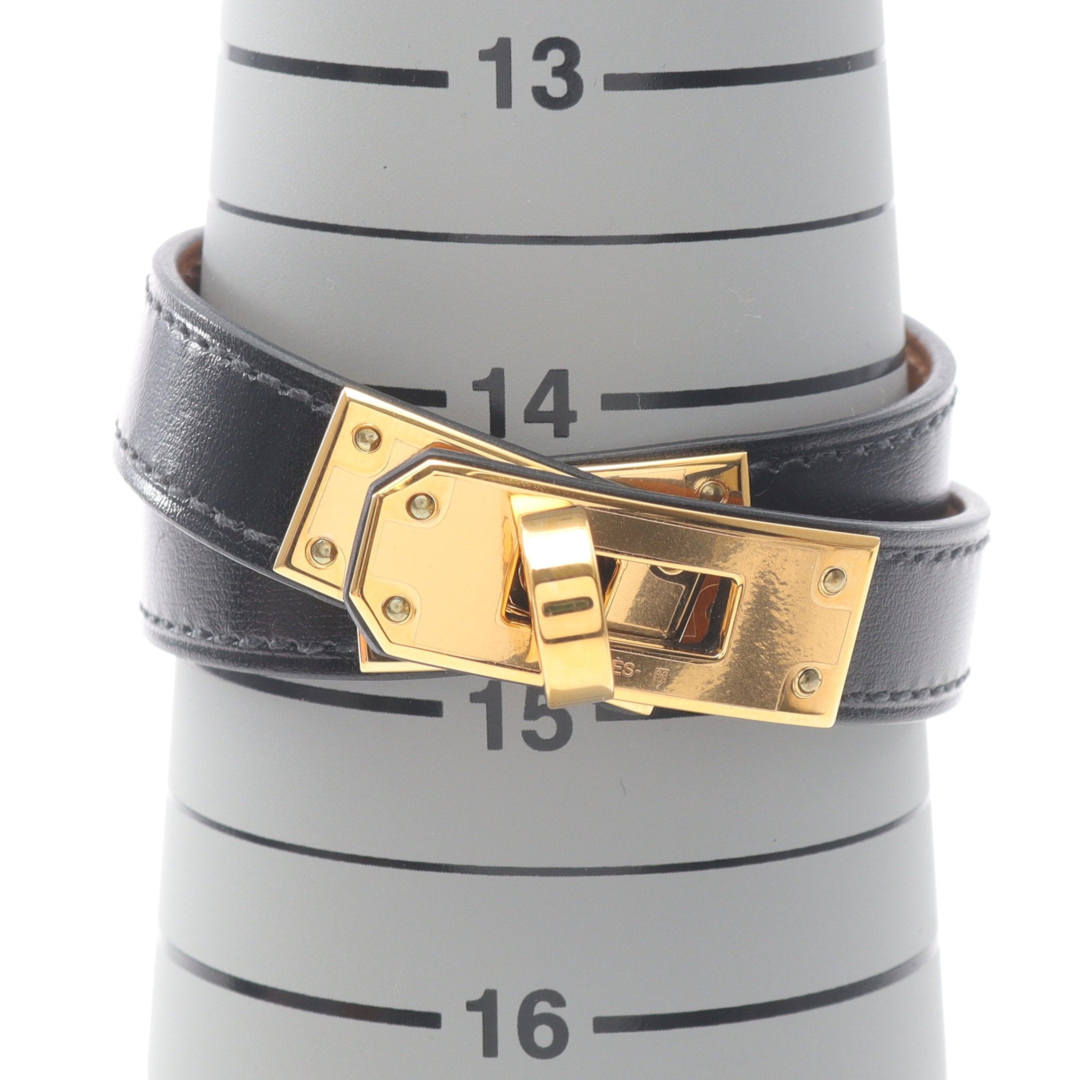 ケリー ドゥブルトゥール ブレスレット ボックスカーフ ブラック B刻印