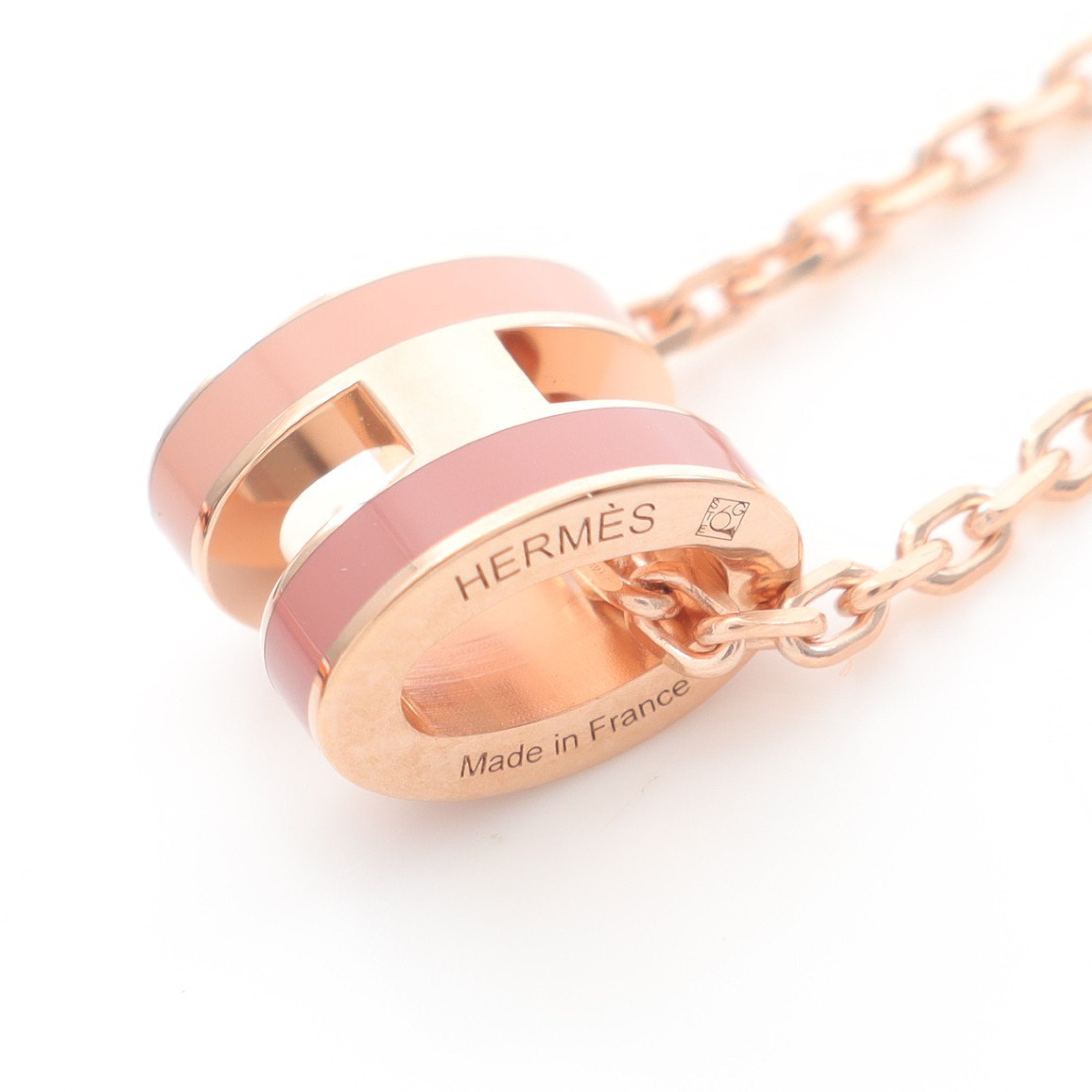 HERMES ネックレス ミニポップアッシュH GP ピンク系 MINI POP H ミニポップアッシュ ネックレス GP ピンクゴールド ピンク