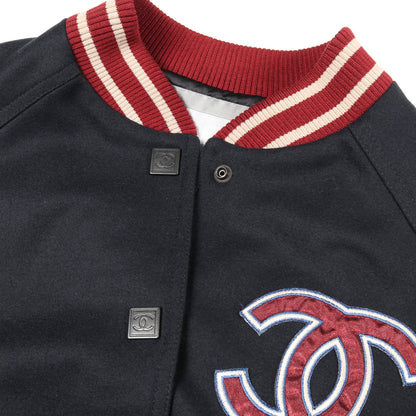 スポーツライン ココマーク スタジャン ウール ネイビー ボルドー 04P シャネル アウター CHANEL