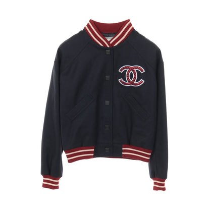 スポーツライン ココマーク スタジャン ウール ネイビー ボルドー 04P シャネル アウター CHANEL