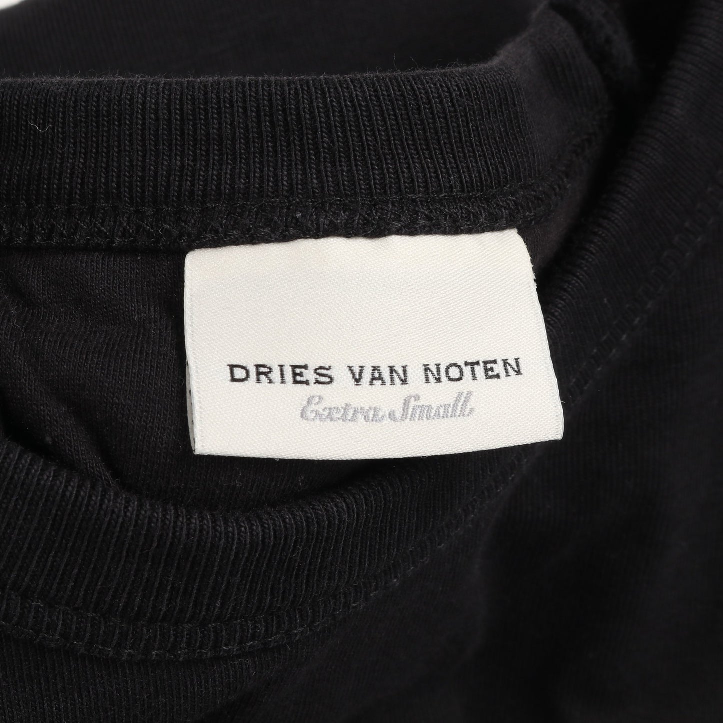 タンクトップ クルーネック コットン ブラック 肩パット ドリスヴァンノッテン トップス DRIES VAN NOTEN