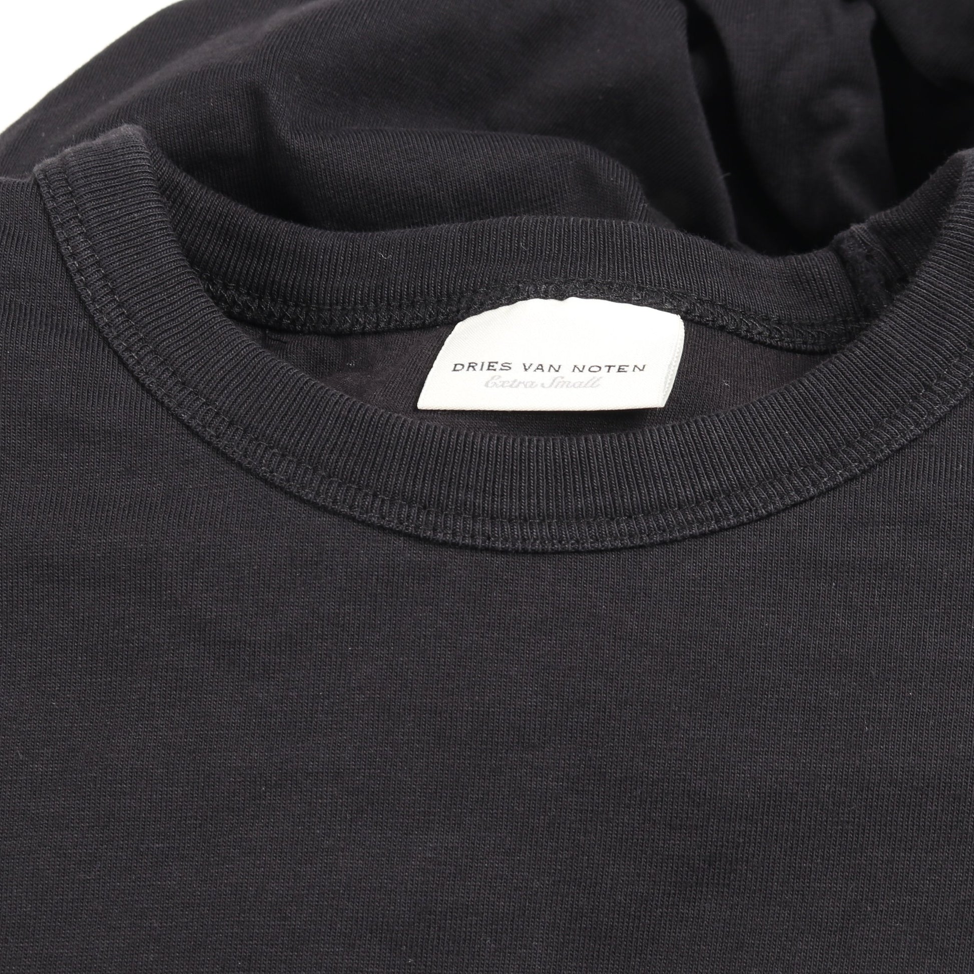 タンクトップ クルーネック コットン ブラック 肩パット ドリスヴァンノッテン トップス DRIES VAN NOTEN