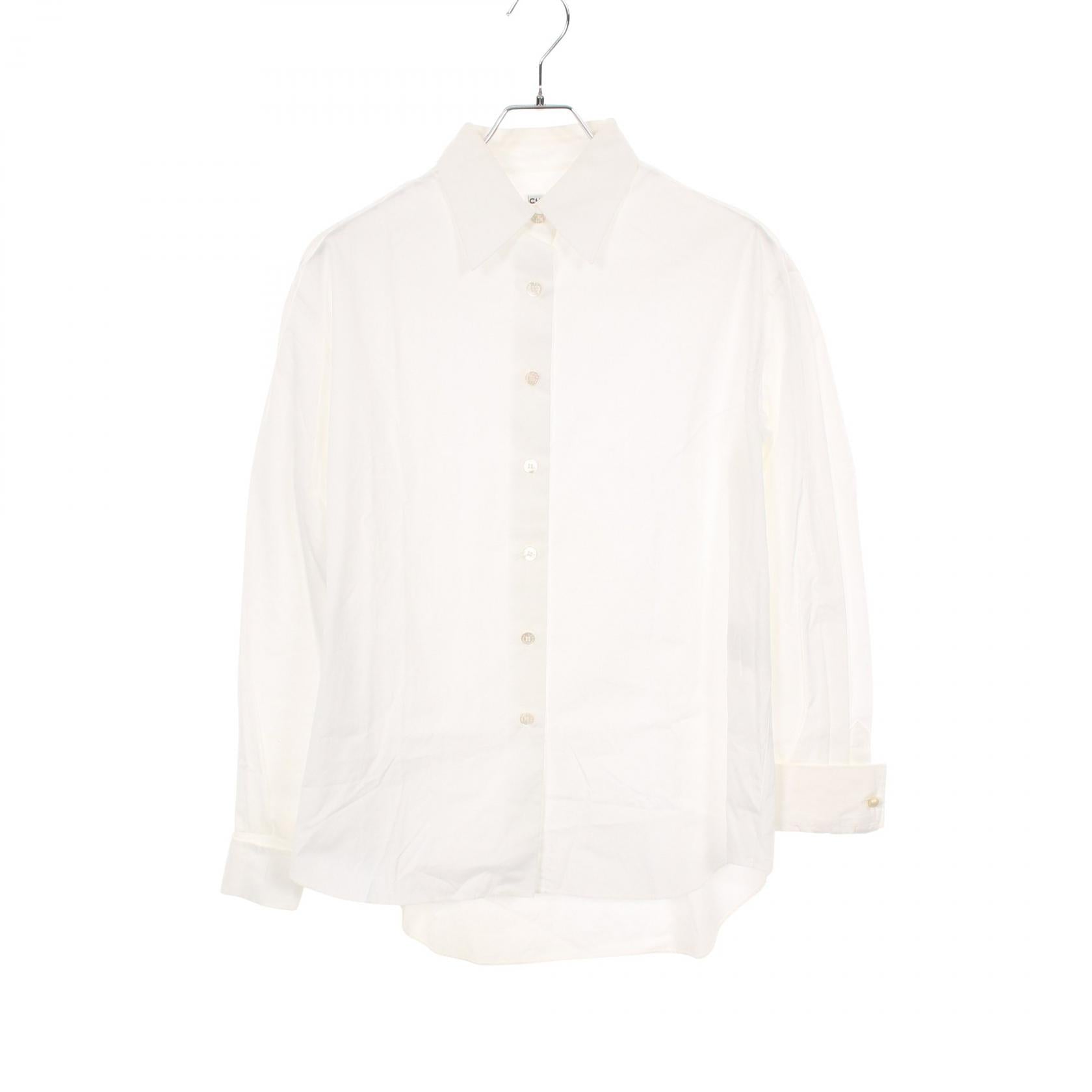 ココマーク パールボタン シャツ コットン ホワイト シャネル – RECLO