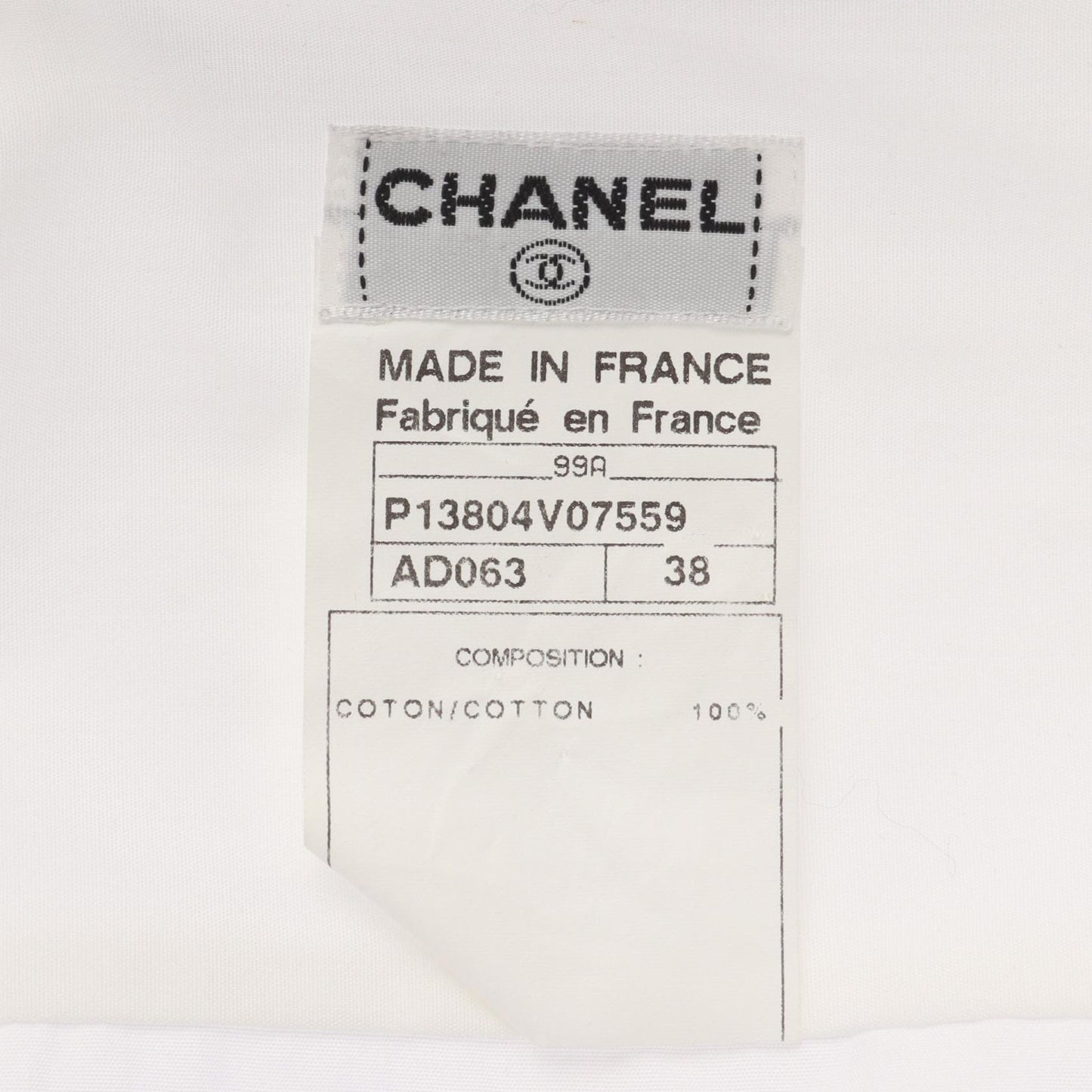ココマーク パールボタン シャツ コットン ホワイト シャネル トップス CHANEL