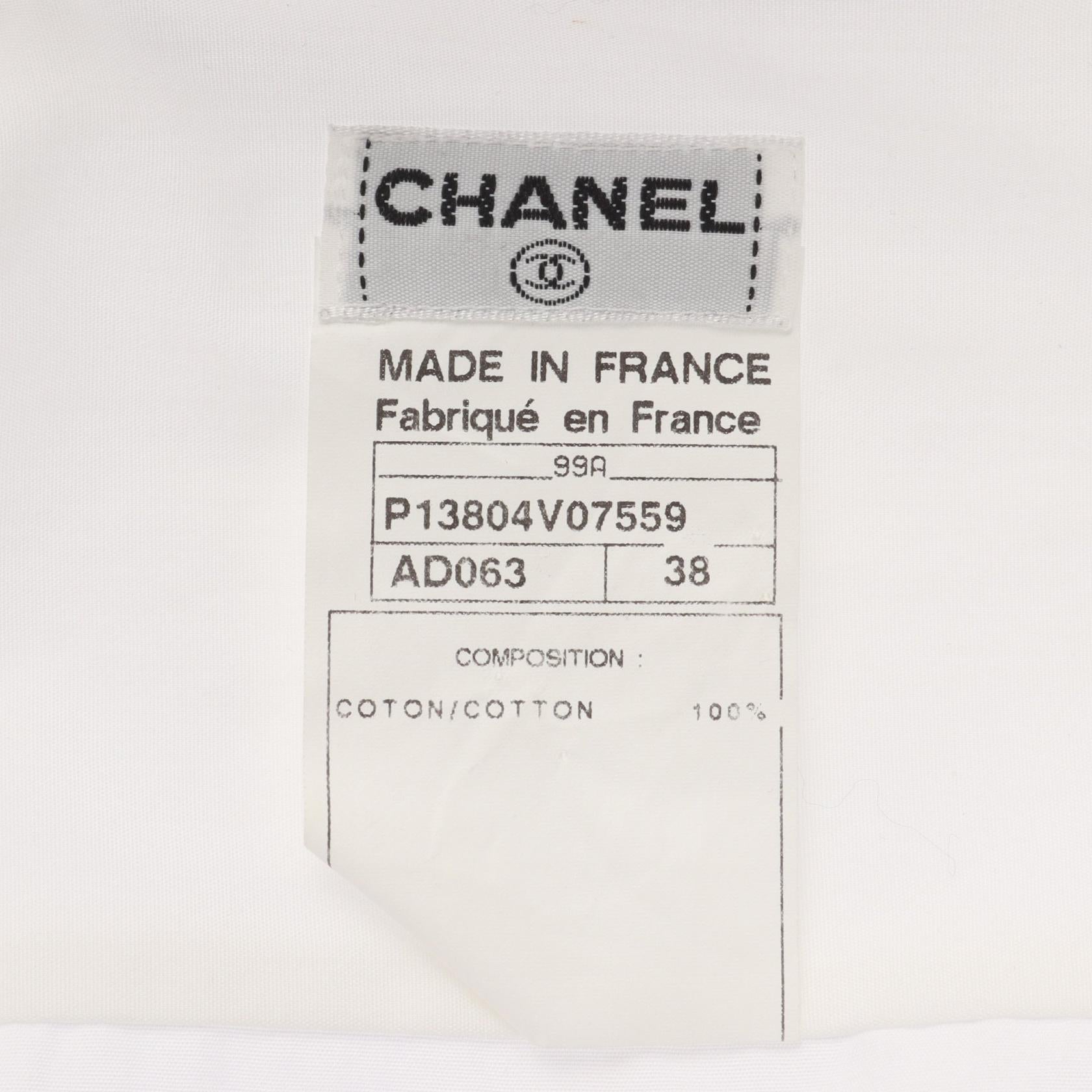 ココマーク パールボタン シャツ コットン ホワイト シャネル トップス CHANEL
